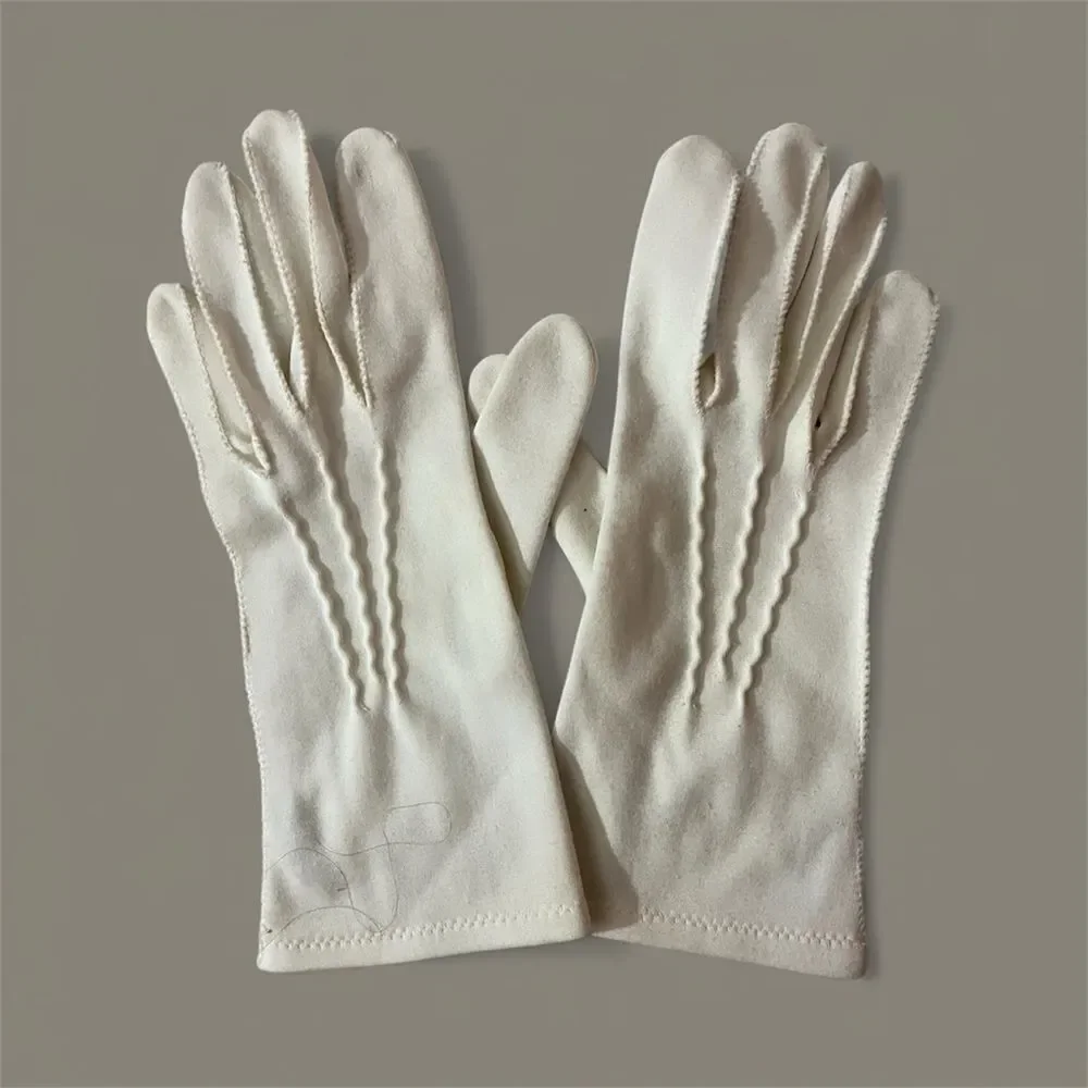 Vintage Gingerbread Elegant White Gloves